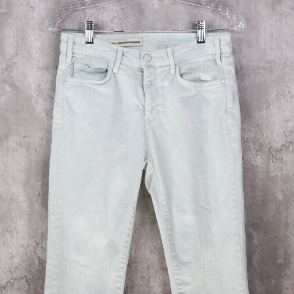 Pilcro & The Letterpress Script Jean Raw Hem Cropped Flare in Sea Foam See Descr - Picture 2 of 9